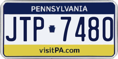 PA license plate JTP7480