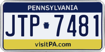 PA license plate JTP7481