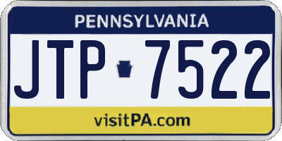 PA license plate JTP7522