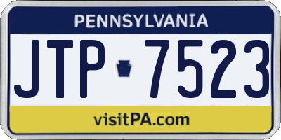 PA license plate JTP7523