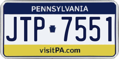 PA license plate JTP7551