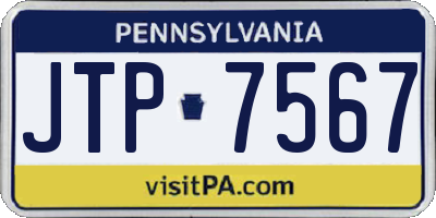 PA license plate JTP7567