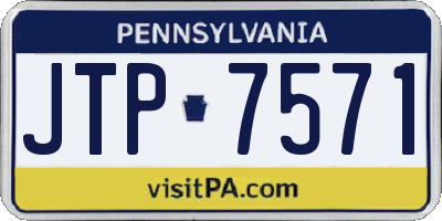 PA license plate JTP7571