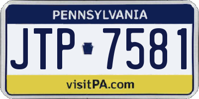 PA license plate JTP7581