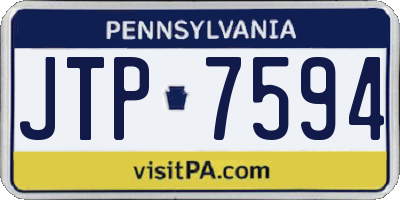 PA license plate JTP7594