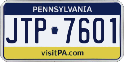 PA license plate JTP7601