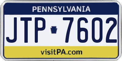 PA license plate JTP7602