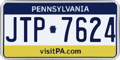 PA license plate JTP7624