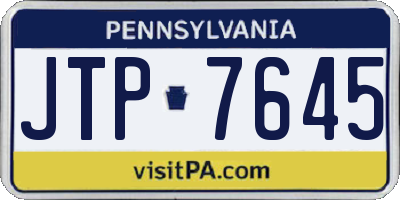 PA license plate JTP7645