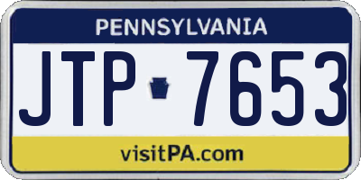 PA license plate JTP7653