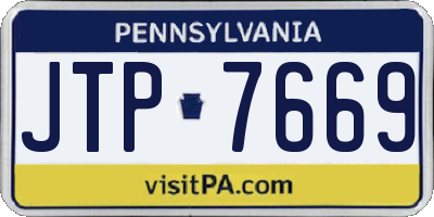 PA license plate JTP7669