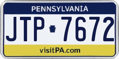 PA license plate JTP7672