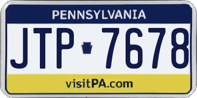 PA license plate JTP7678