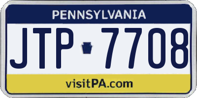 PA license plate JTP7708