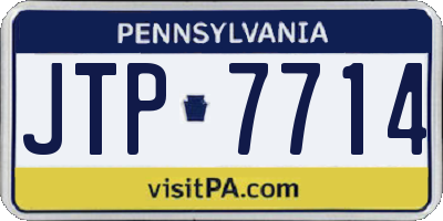PA license plate JTP7714