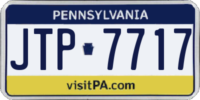 PA license plate JTP7717