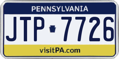 PA license plate JTP7726