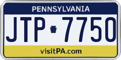 PA license plate JTP7750