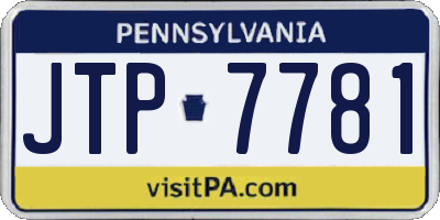 PA license plate JTP7781