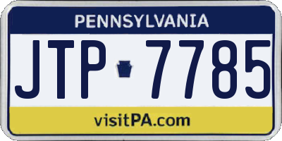 PA license plate JTP7785