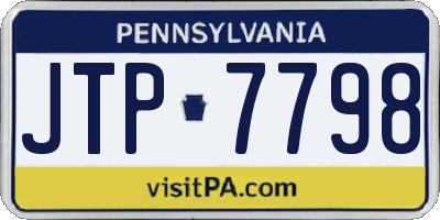 PA license plate JTP7798