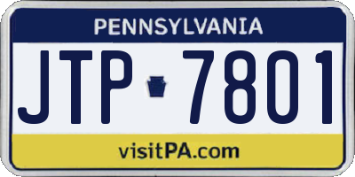PA license plate JTP7801