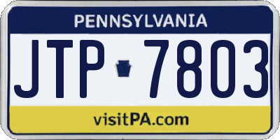 PA license plate JTP7803