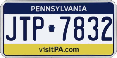 PA license plate JTP7832