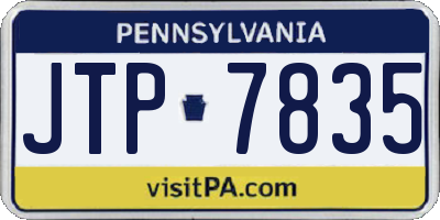 PA license plate JTP7835