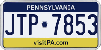 PA license plate JTP7853
