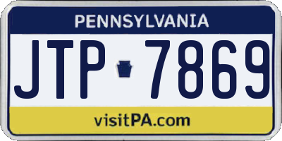 PA license plate JTP7869