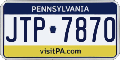 PA license plate JTP7870