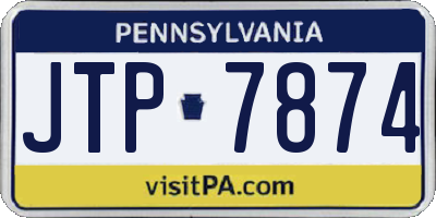 PA license plate JTP7874