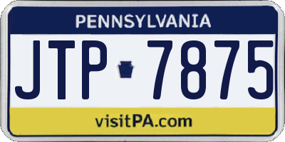 PA license plate JTP7875