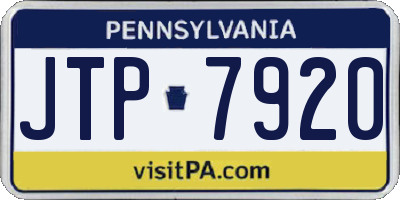 PA license plate JTP7920