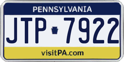 PA license plate JTP7922