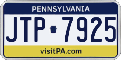PA license plate JTP7925