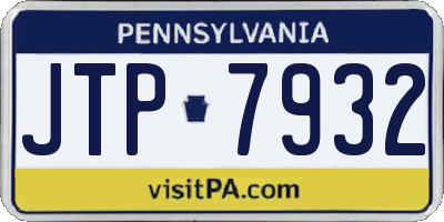 PA license plate JTP7932