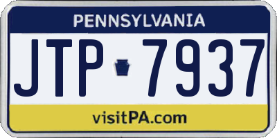 PA license plate JTP7937