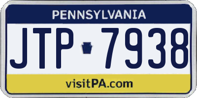 PA license plate JTP7938