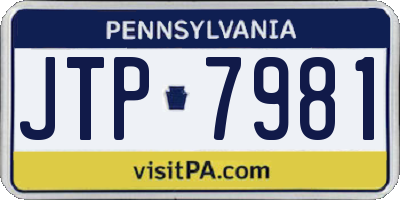 PA license plate JTP7981