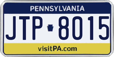 PA license plate JTP8015