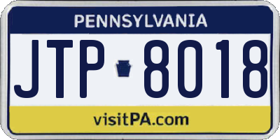 PA license plate JTP8018