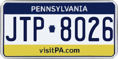PA license plate JTP8026