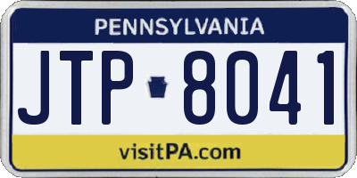 PA license plate JTP8041