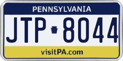 PA license plate JTP8044