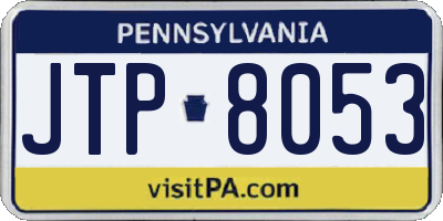 PA license plate JTP8053