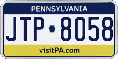 PA license plate JTP8058