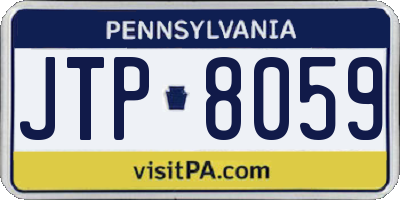 PA license plate JTP8059