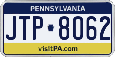 PA license plate JTP8062